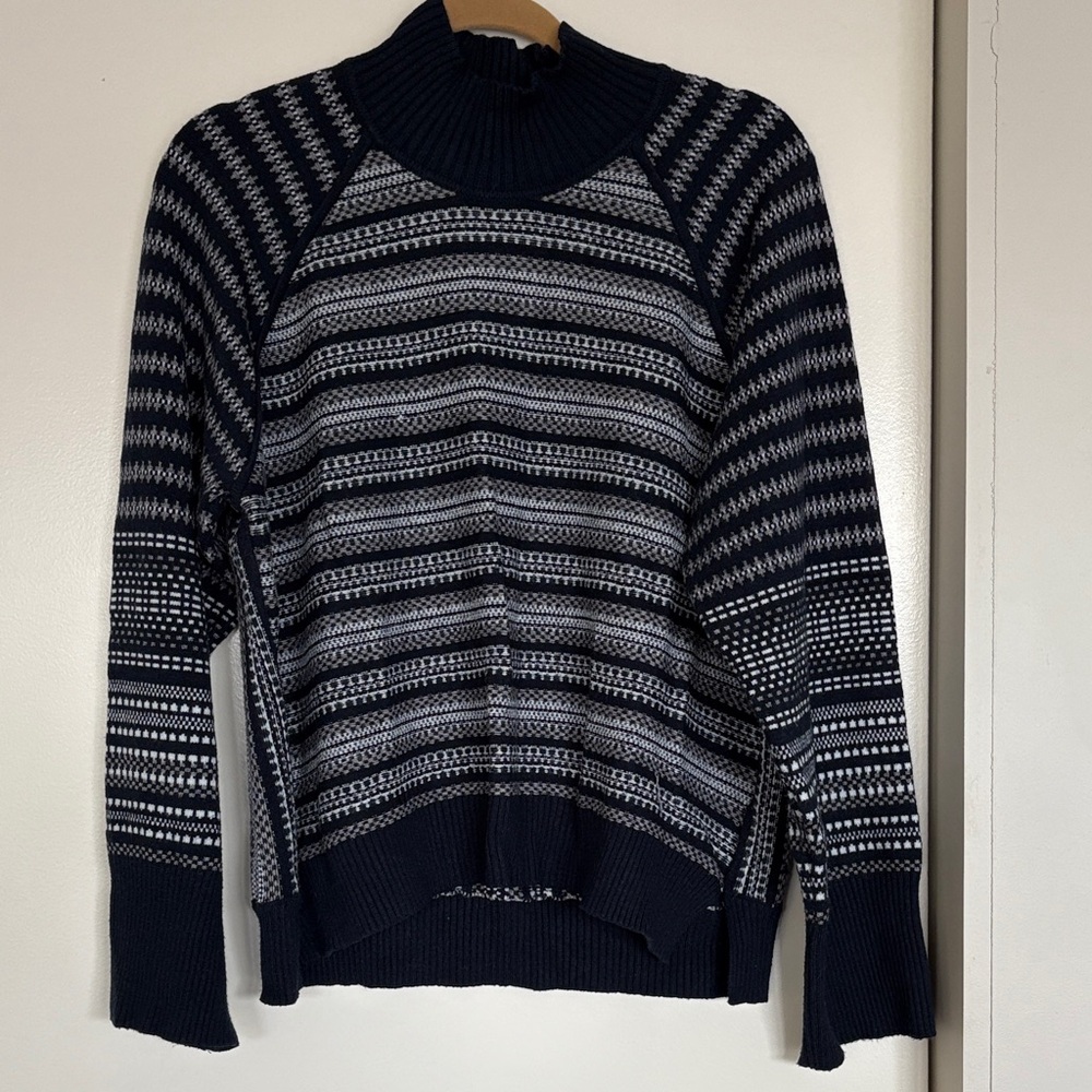 Navy Patterned Sweater - image 1